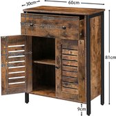 A.T. Shop Commode kast, vintage dressoir, bijzetkast met laden, ingebouwde verstelbare planken