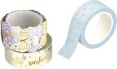 masking tape Voorjaar - decoratie washi papier tape en stickers set 3 rollen - 1.5 x 5 m