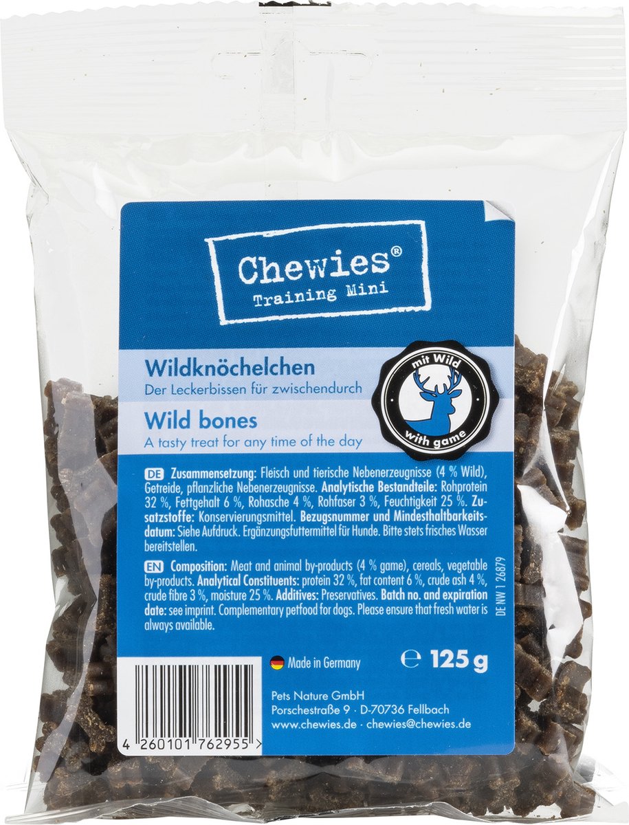 Chewies Goodies Hondensnacks Mini Wild - 12 x 125 gr - Voordeelverpakking