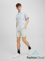 Jack & Jones Jack&Jones Aloha Aop Shirt SS Cashmere Blue BLAUW XL