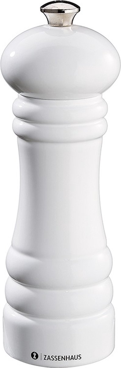 Pepermolen Hout, Glanzend Wit, Ø5,9xH:18cm - Zassenhaus Berlin