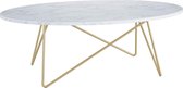 Studio Jacquí salontafel -  Bijzettafel ovaal - Tafel voor woonkamer - Luxe -  Marmer met goud look - 120 x 60 x 41 cm