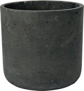 Pottery Pots Charlie XS - Bloempot - H11.5 x Ø12 cm - Zwart/Grijs Washed - Ruw - Fiberclay