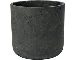 Pottery Pots Charlie XS - Bloempot - H11.5 x Ø12 cm - Zwart/Grijs Washed - Ruw - Fiberclay