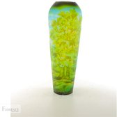 Cameo glazen vaas "Oak forrest" - Vaas - Glas - Decoratie - Interieur - Kunst - Antiek - Vintage - Retro - 44x16x16 cm