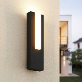 Lucande - LED wandlamp buiten - 1licht - aluminium, kunststof - H: 30.6 cm - grafietgrijs, opaalwit - Inclusief lichtbron