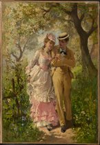 Kunst: Philippe-Jacques Linder, Spring, 1870s, Schilderij op canvas, formaat is 30X45 CM