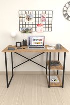 Bampa | 60x75x120 cm | Desq-Bureau Tafel | Laptop Tafel | Industrieel | MDF/Metaal | Bruin/Zwart/Wit