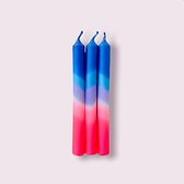Dip Dye Neon Kaarsen - Into The Blue - Dinerkaarsen - 3 stuks