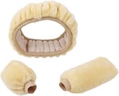 Synthetisch wollen stuurhoes set - beige