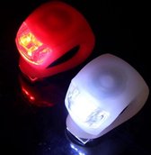 Fietslampjes LED - Wit en Rood - Inclusief Batterijen - Voor en achter - In twee kleuren - Siliconen omhulsel - Rood en wit licht - Premium fietslampjes - fietslampen - 10 Stuks (5 rode en 5 witte)