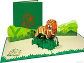 Popcards popupkaarten – Grote Stoere Leeuw Simba Lion King Dieren Verjaardag Felicitatie Pensioen Vaderdag pop-up kaart 3D wenskaart
