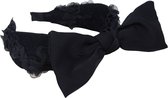 Jessidress® Diademen Dames Diadeem Haarband Chique Hoofdband met strik - Zwart