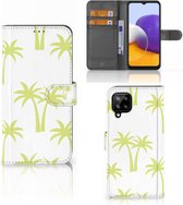 Magnet Case Geschikt voor Samsung Galaxy A22 4G | M22 Telefoonhoesje Palmtrees