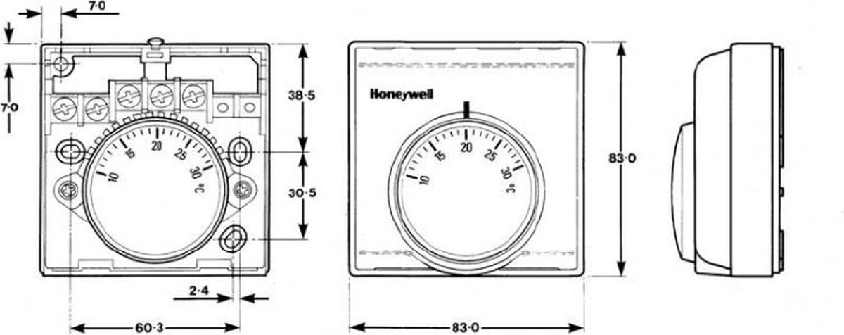 HONEYWELL MT200 THERMOSTAT D'AMBIANCE 2 FILS 230V | bol.com