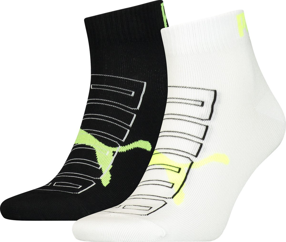 Puma Men’s Outline Logo Quarter Socks Herensokken-43 46 Multicolor