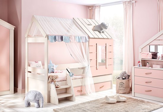 Cento Maison de lit Pink lit enfant chambre fille rose 200 x 90 cm | bol
