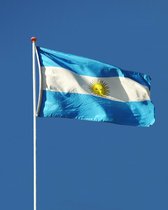 Argentinië Vlag - Argentijnse Vlag - 90x150cm - Argentina Flag - Originele Kleuren - Sterke Kwaliteit Incl Bevestigingsringen - Hoogmoed Vlaggen