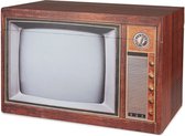 opslagbox TV 34 x 50 x 30 cm hout/metaal bruin/grijs
