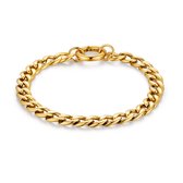 Twice As Nice Armband in goudkleurig edelstaal, gourmet 7 mm, ring