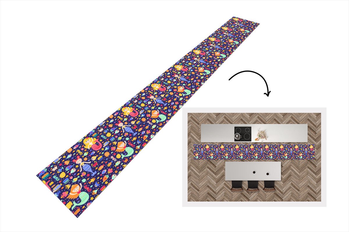 KitchenYeah Keukenloper - Keukenmat - Zeemeermin - Vissen - Patronen - Keuken vloerkleed multicolor, foto 3