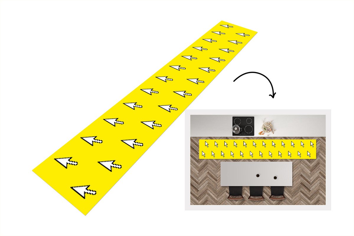 Keukenloper - Keukenmat - Muis - Patronen - Computer - 360x60 cm - Keuken vloerkleed
