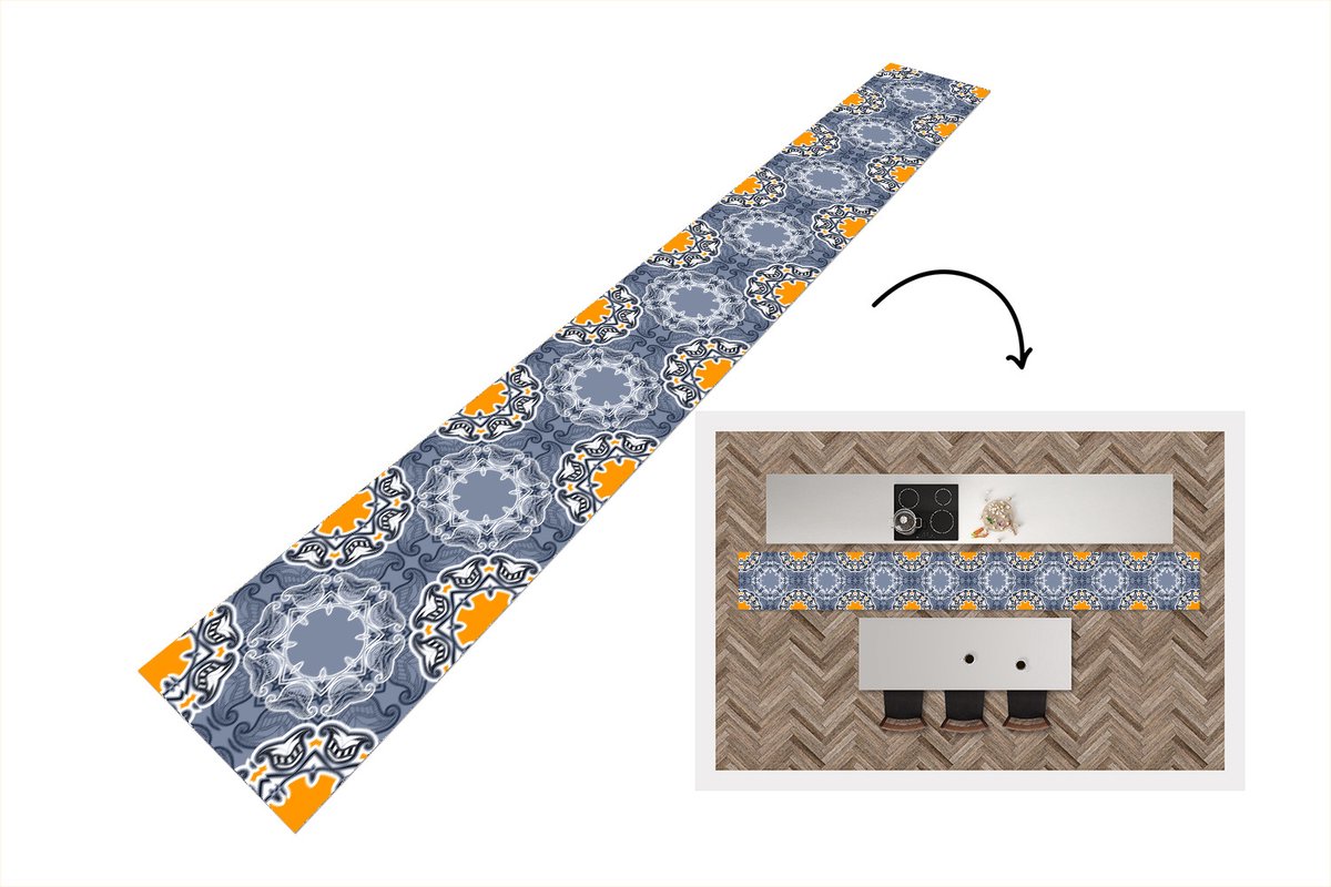 KitchenYeah Keukenloper - Keukenmat - Winter - Abstract - Bloemen - Design - Keuken vloerkleed multicolor, foto 2