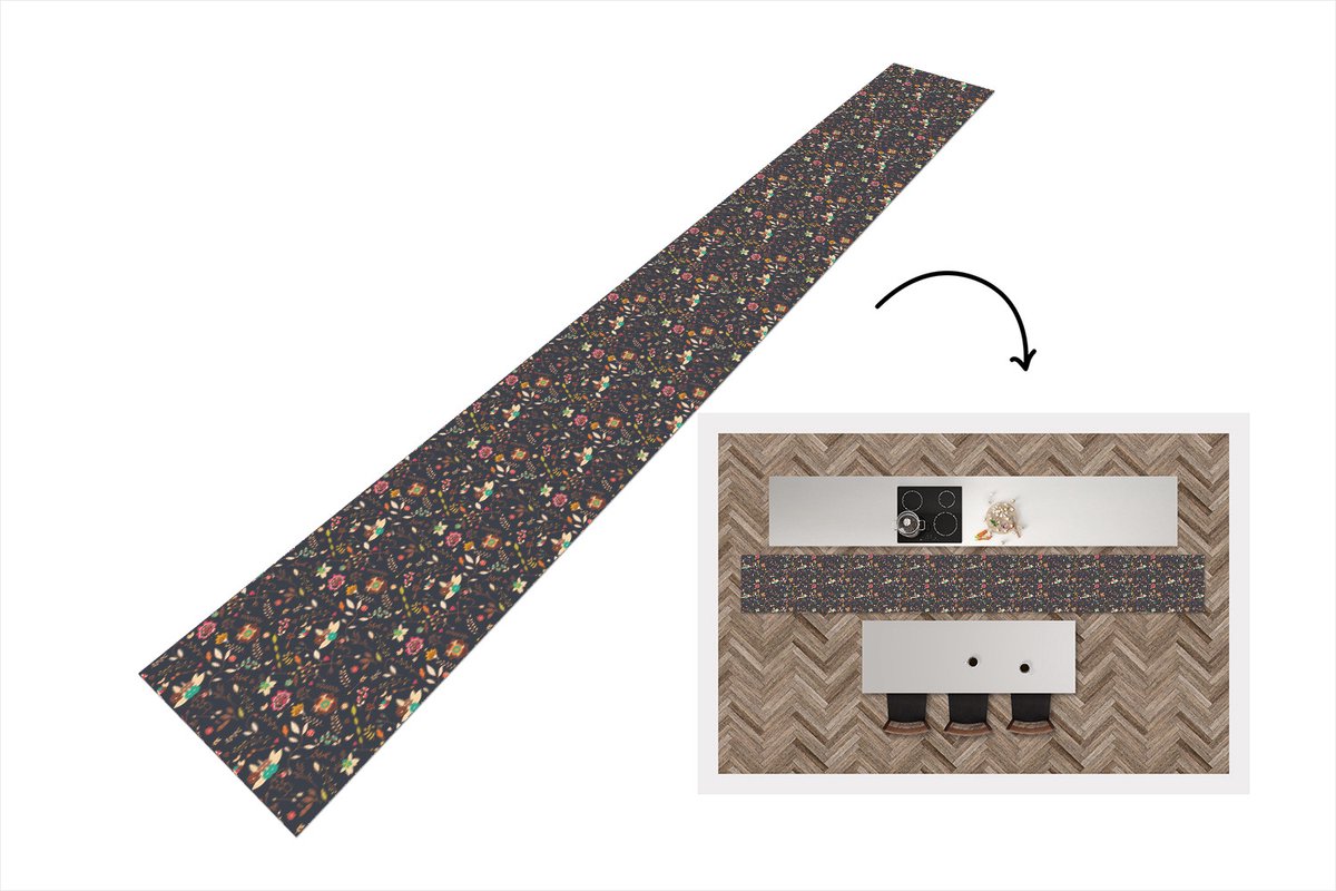 KitchenYeah Keukenloper - Keukenmat - Patroon - Zomer - Bloemen - Keuken vloerkleed multicolor, foto 3