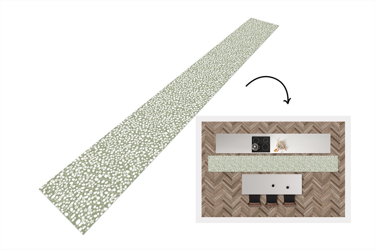 KitchenYeah Keukenloper - Keukenmat - Bloemen - Patronen - Planten - 400x50 cm - Keuken vloerkleed Multicolor