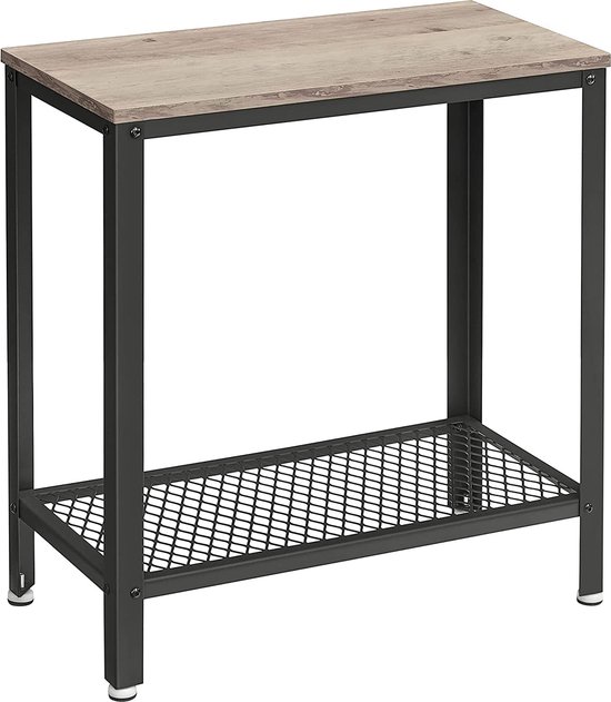 Bijzettafel met 3 verdiepingen, nachtkastje, sofa-kant, industriële Bijzettafel met 3 verdiepingen, nachtkastje, sofa-kant, industriële