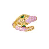 Ring slang- one size- goud+ lila