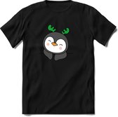 Pinguin Buddy Kerst T-shirt | Groen | Jongens / Meisjes | Grappige Foute kersttrui Shirt Cadeau | Kindershirt | Leuke Elf, Rendier, Kerstboom en Kerstballen Ontwerpen. Maat 146