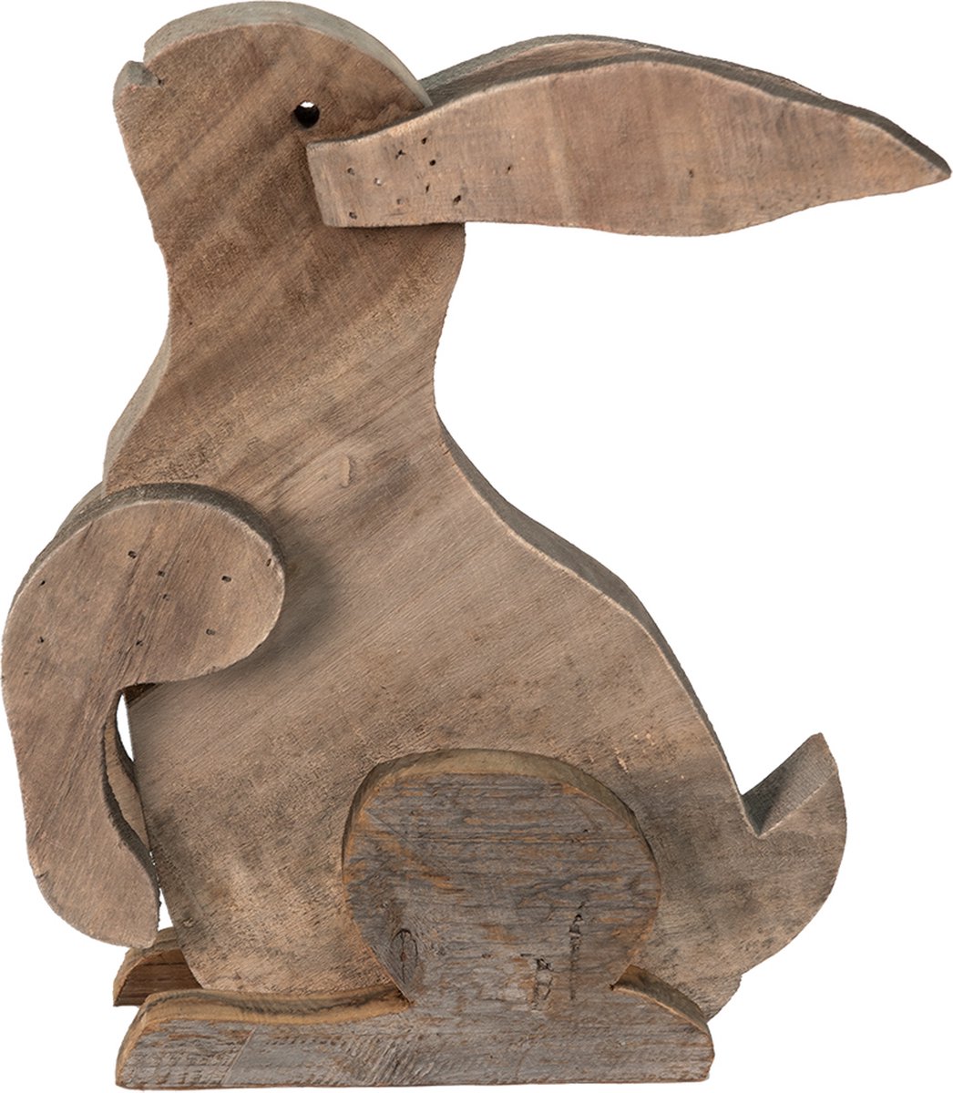 Beeld Konijn 28x11x33 cm Bruin Hout