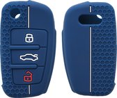 kwmobile autosleutel hoesje voor Audi 3-knops autosleutel - Autosleutel behuizing in donkerblauw / wit