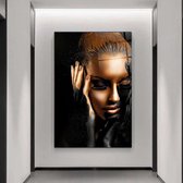 Wallyard - Glasschilderij Woman - Wall art - Schilderij - 80x120 cm - Premium glass - Incl. muur bevestiging