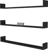 Pochon Home - Zwevende Wandplank Set - 3 stuks - Zwart Marmer - 120cm
