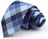 Blauwe stropdas geruit - 7cm breed | Stropdassen kopen