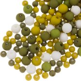 Kralenmix - Acryl Kralen Mat (4 - 6 - 8 mm) Warm Olive Mix (50 Gram)