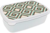 Broodtrommel Wit - Lunchbox - Brooddoos - Jaren 50 - Ster - Design - 18x12x6 cm - Volwassenen