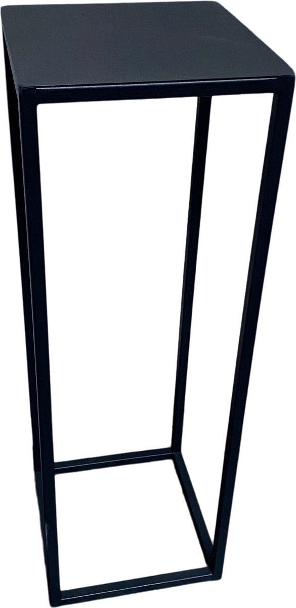 In & Out Deco plantentafel- plantenzuil metaal kleur zwart 25x25x80 cm (lxbxh)
