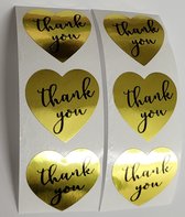 * 150 Gouden Hart Stickers Thank You Bedankt bedrijfssticker stickers - goud - webshop - bedrijf - winkel - 2,5 cm - 150 stuks - bestellingen - kaarten - bedrijfsstickers - bedankt - dank u *