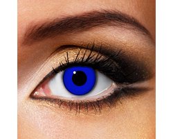 Partylens® kleurlenzen - Dark Blue Out - zachte jaarlenzen met lenshouder - partylenzen