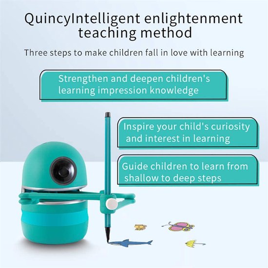 Thumbnail van een extra afbeelding van het spel QUINCY - Educatieve tekenrobot | Kunstenaar |  Leren Tekenen - Poolse versie
