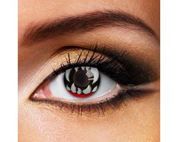 Partylens® zwarte kleurlenzen - Snappy Eyes - zachte jaarlenzen met lenshouder - Halloween - Cosplay