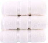 Dolce Deluxe Handdoek set van 3 stuks parel wit 50x90cm 560gr