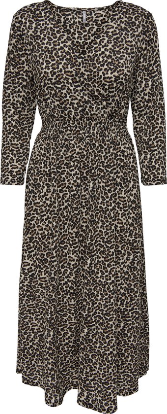 ONLY Dames Onlsafari Life S/L Dress JRS zomerjurk, bruin, L