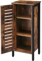 naqsh store  Dressoir, Opbergkast, Bijzetkast, met luvered deur en 2 verborgen verstelbare planken, voor slaapkamer, woonkamer, studeerkamer, keuken, hal, rustiek bruin EBF17CW01