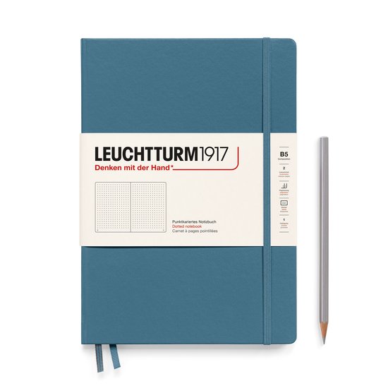 Leuchtturm 1917- Hardcover- B5- 18 x 25.5 cm- Notitieboek – Stone Blue – Dot