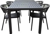 Serra dining tuinstoel stapelbaar aluminium antraciet