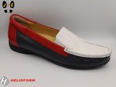 Helioform dames mocassin, H339 rood/wit/blauw, Maat 37